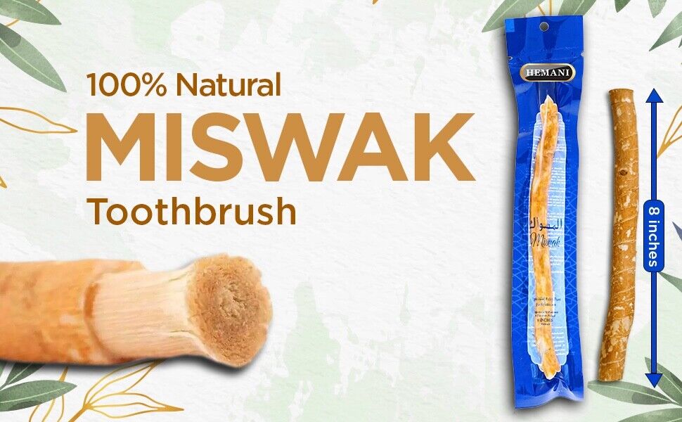 Miswak 6 Natural Toothbrush Sticks I Chewing Toothbrush I 8 inches each