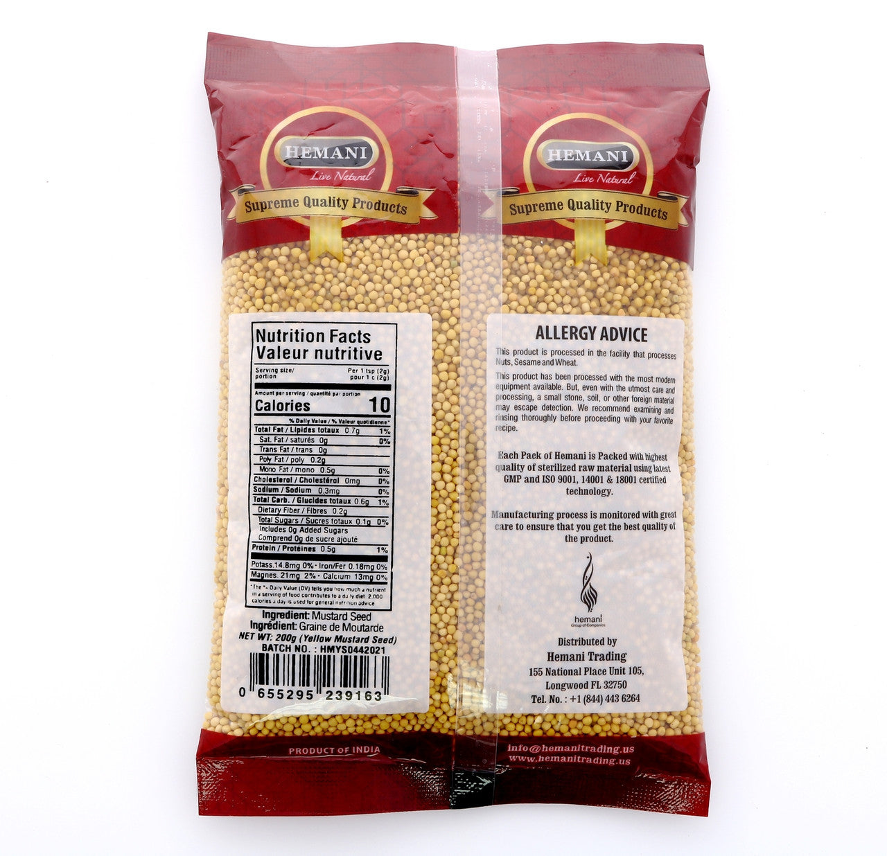 HEMANI Mustard Seed Yellow 200g