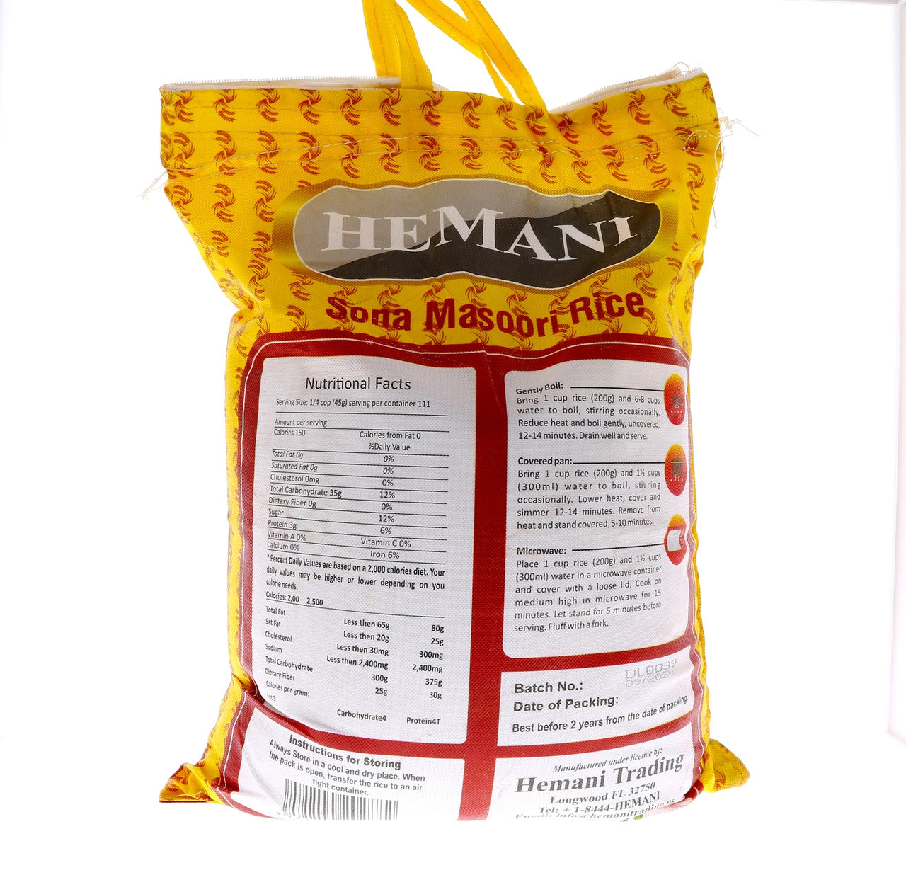 HEMANI Sona Masoori Rice 20LB