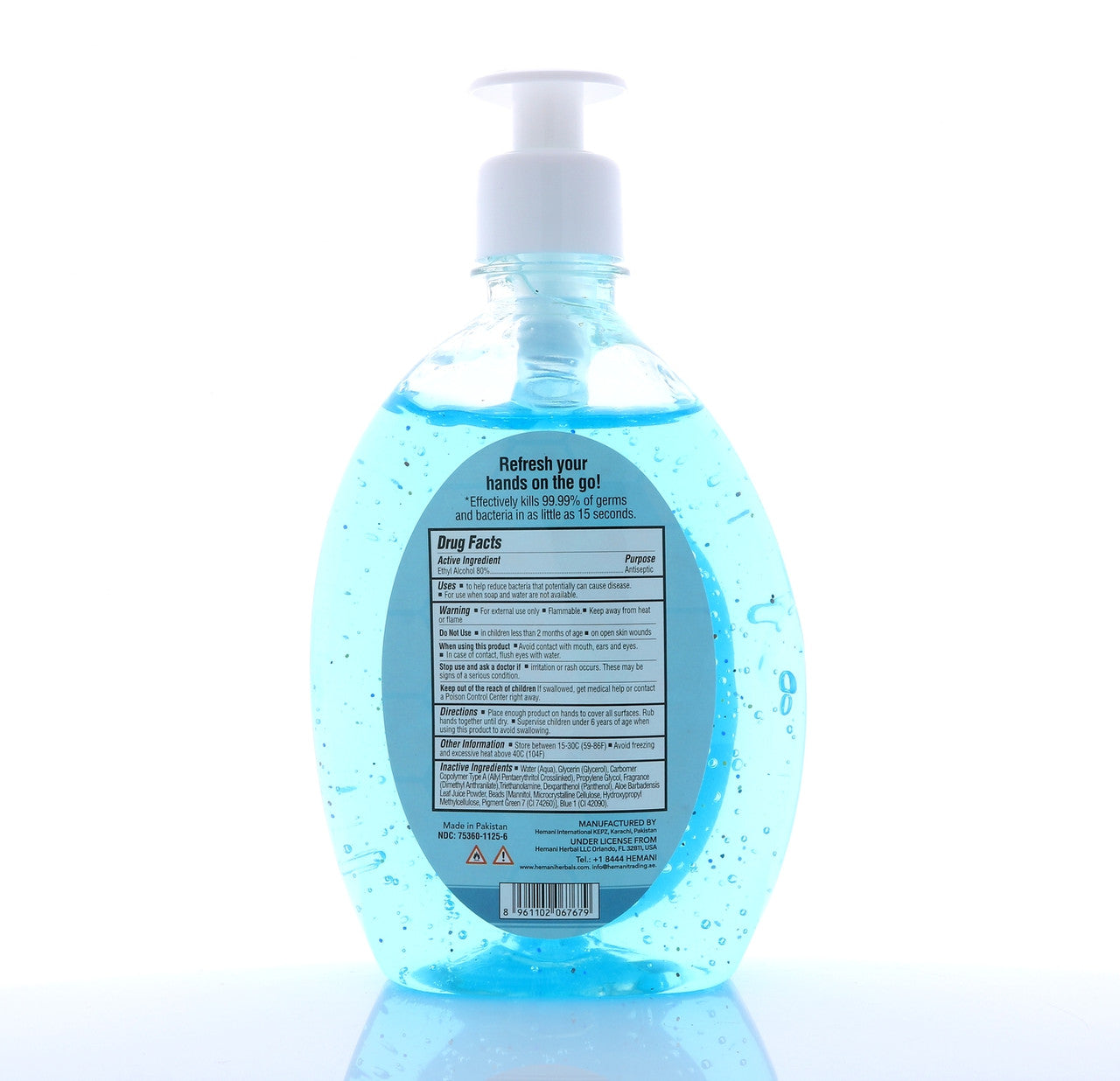 HEMANI Hand Sanitizer 500mL - Maximum Strength 80%