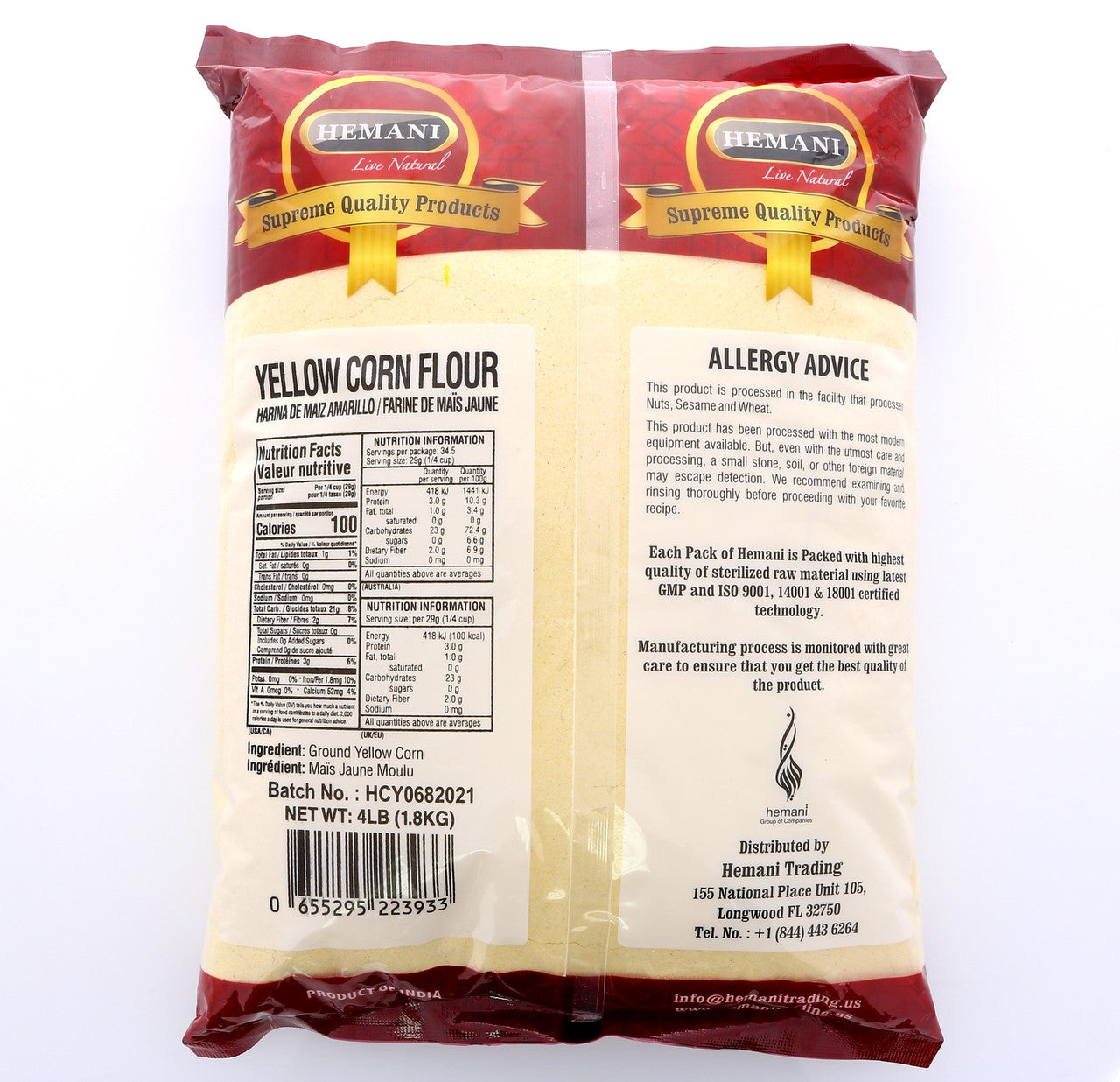 HEMANI Yellow Corn Flour 4LB