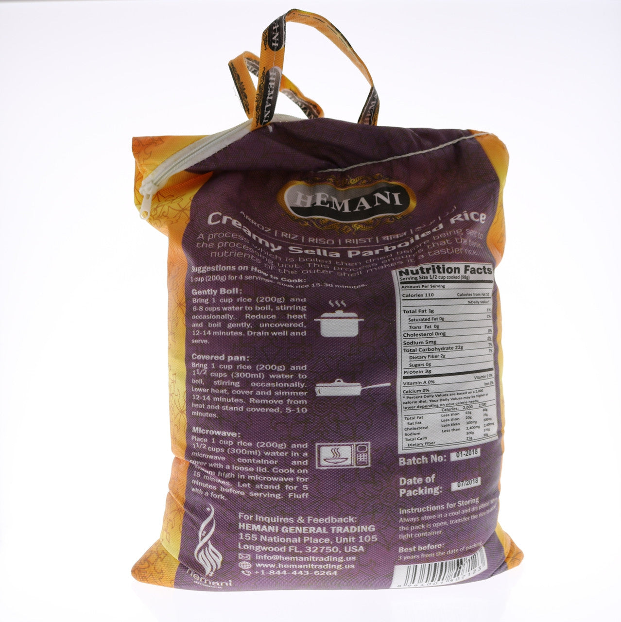 HEMANI Creamy Sella Parboiled Rice 20LB