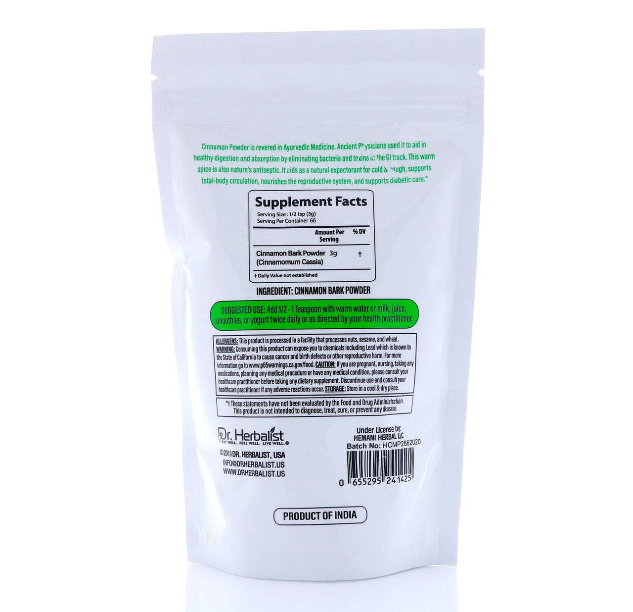 DR. HERBALIST Cinnamon Powder 200g