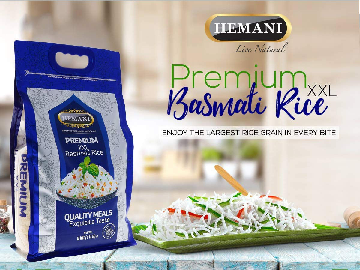 HEMANI Premium XXL Basmati 1121 Rice 11LB