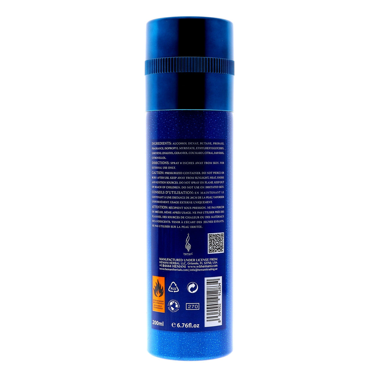 WB HEMANI Aqua Cool Deodorant Spray 200mL