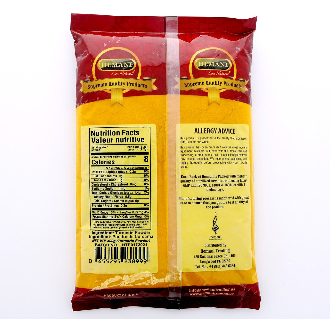 HEMANI Turmeric Root Ground Spice (Haldi) 400g