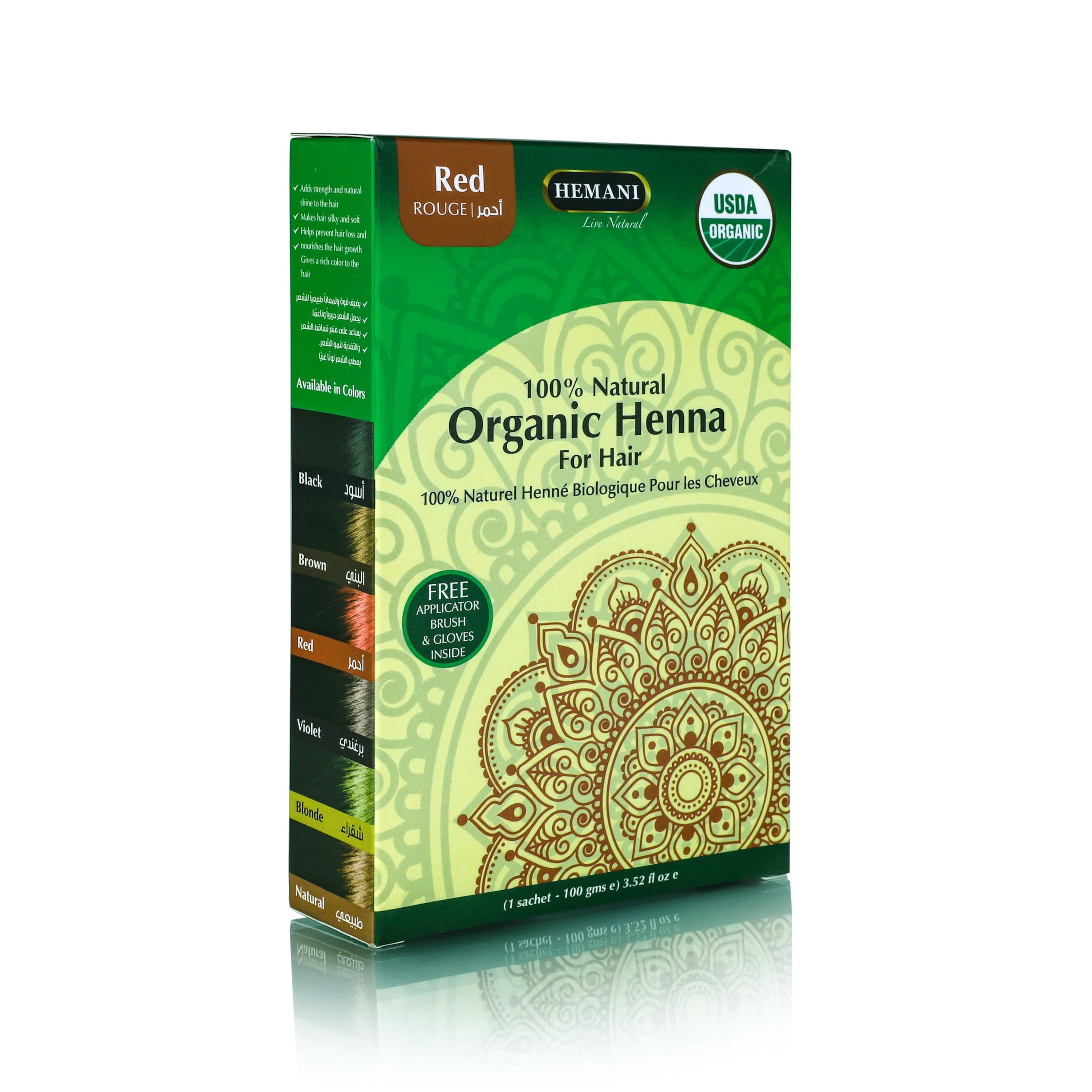 HEMANI Organic Henna Pwd Red 100g