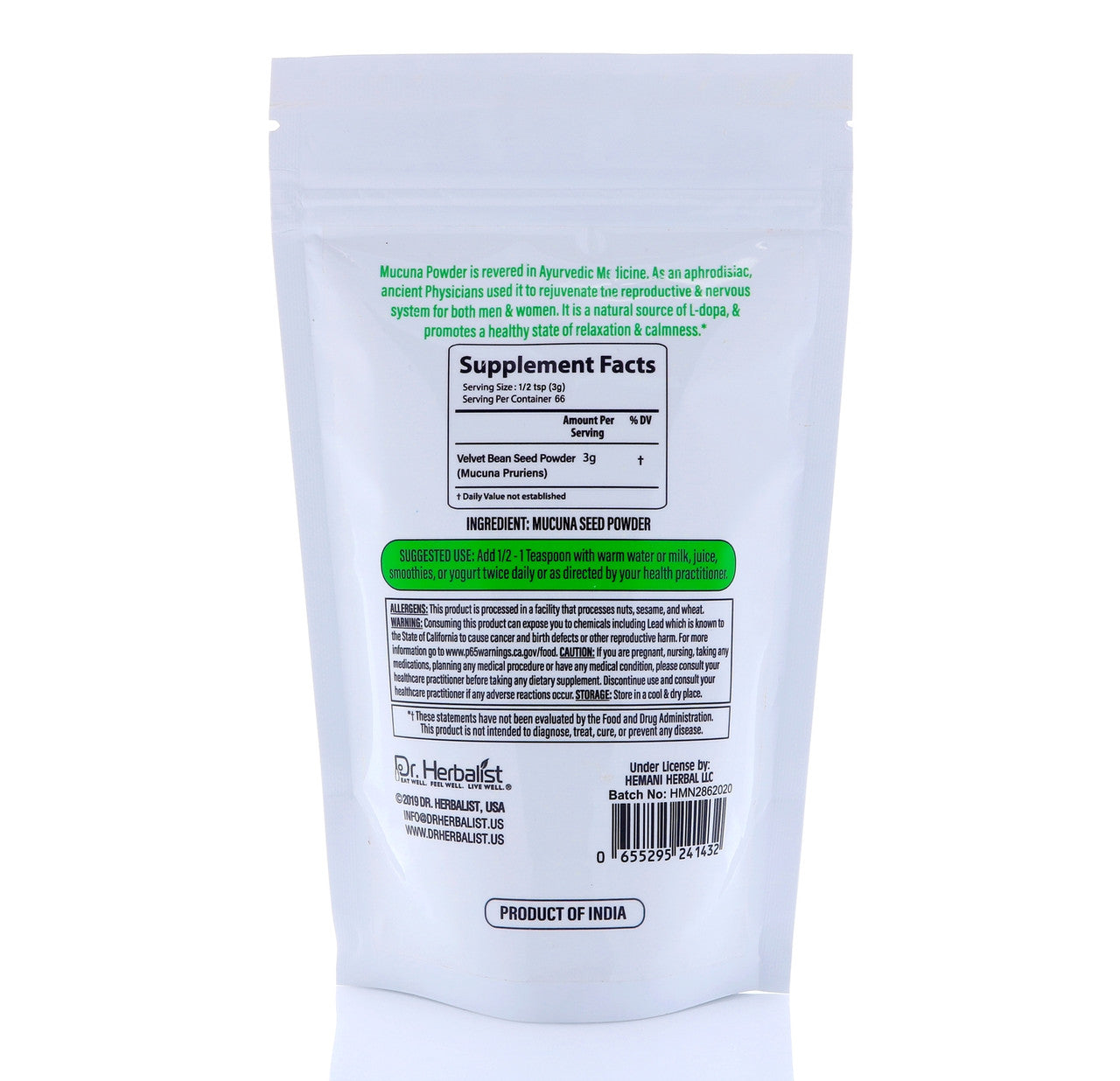 DR. HERBALIST Mucuna Powder 200g