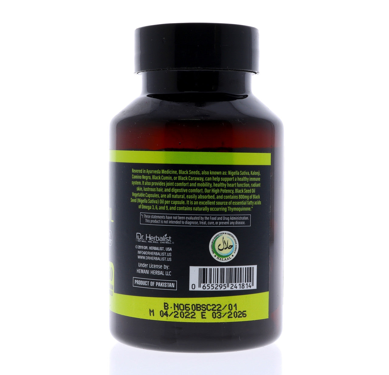 DR. HERBALIST Blackseed Oil 60 Capsule 1600mg