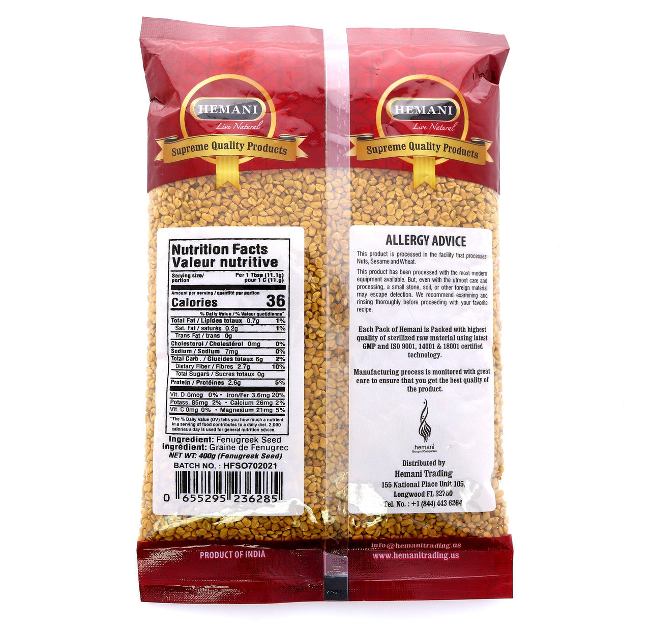 HEMANI Fenugreek Seeds 400g