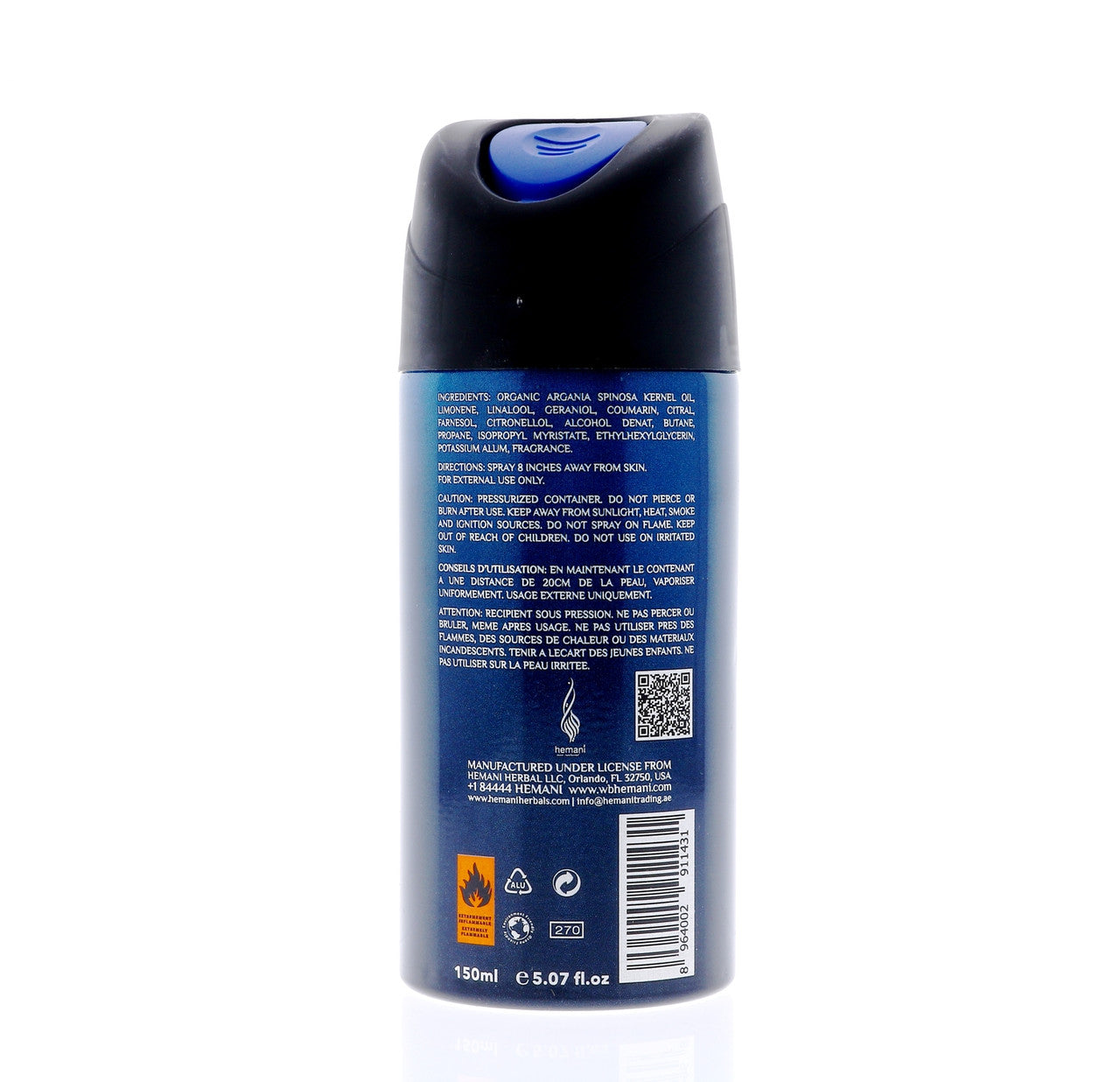 HEMANI Squad Deodorant Spray Below Zero For Men 150mL