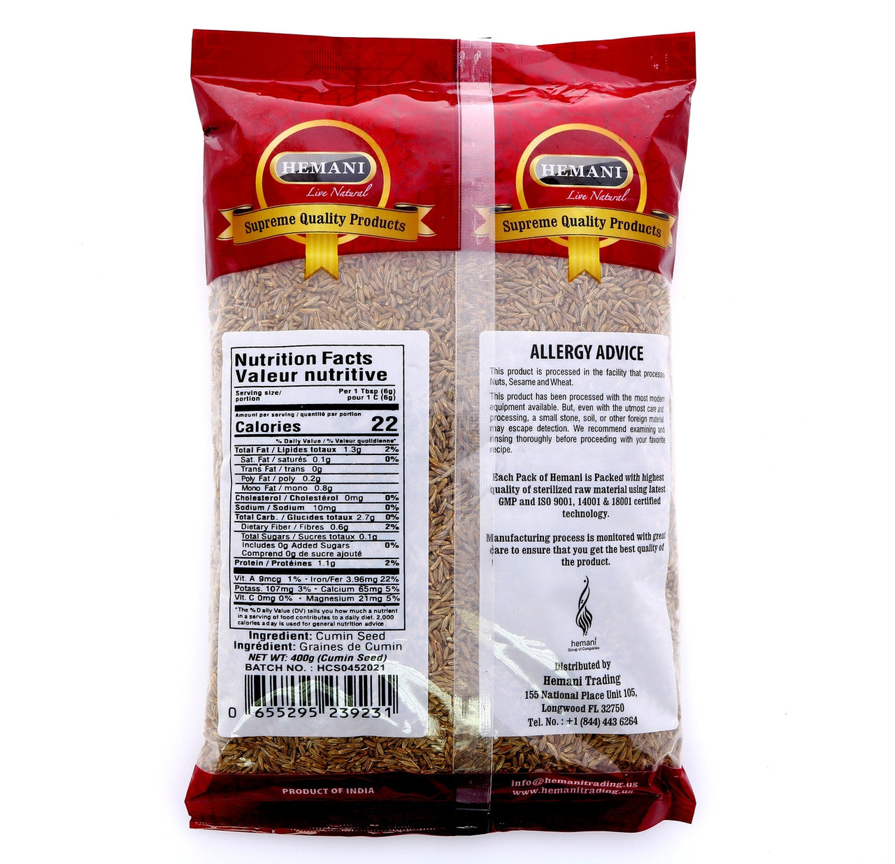 HEMANI Cumin Seed 400g