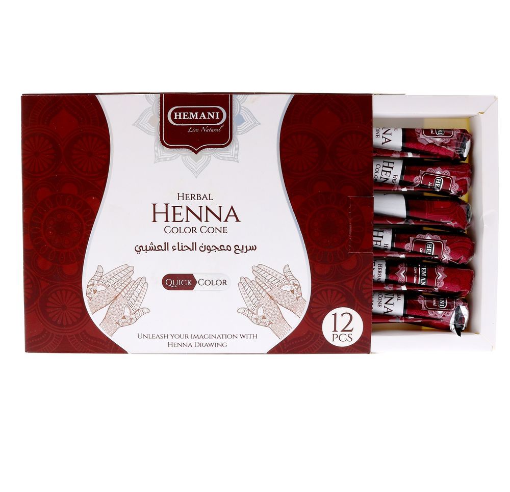 HEMANI Red Henna Cone 12 Pack