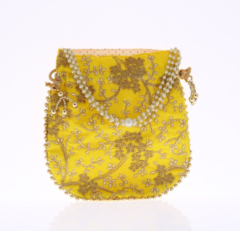 GENERIC Indian Purse Batwa Potli Bag Yellow