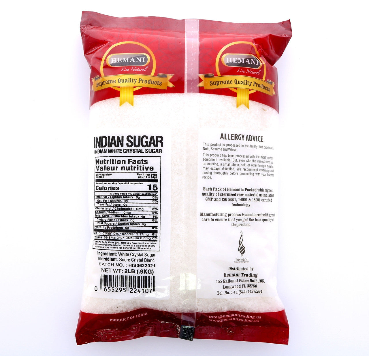 HEMANI Indian Sugar - White Crystal Sugar - 2LB