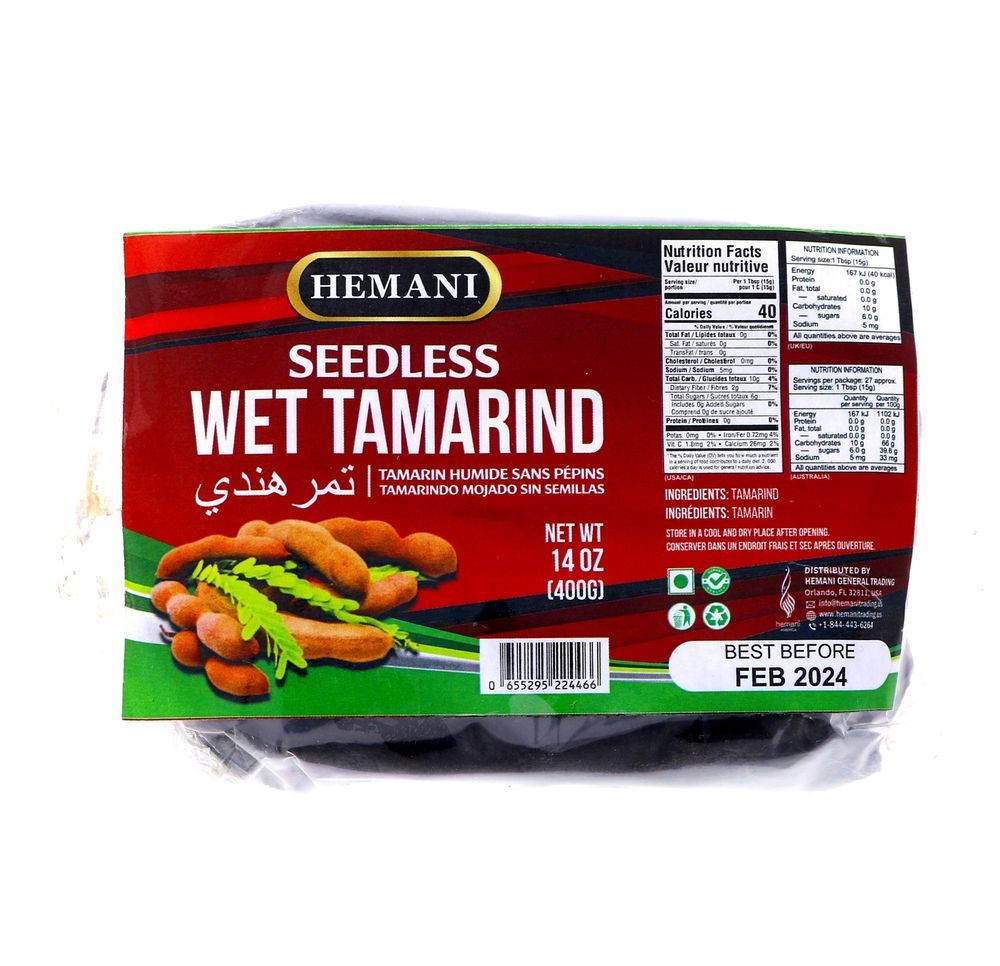HEMANI Imli/Tamarind Wet (Seedless) Slab Pk 400g