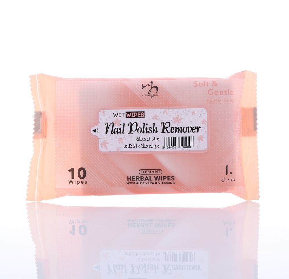 WB HEMANI Wet Wipes Nail Polish Remover 10 count