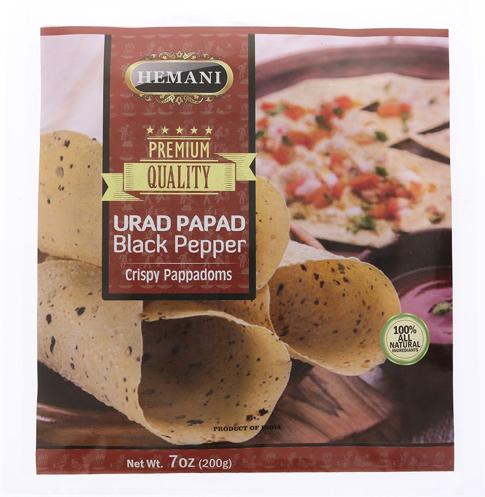 HEMANI Urad Papad Blackpepper 200g