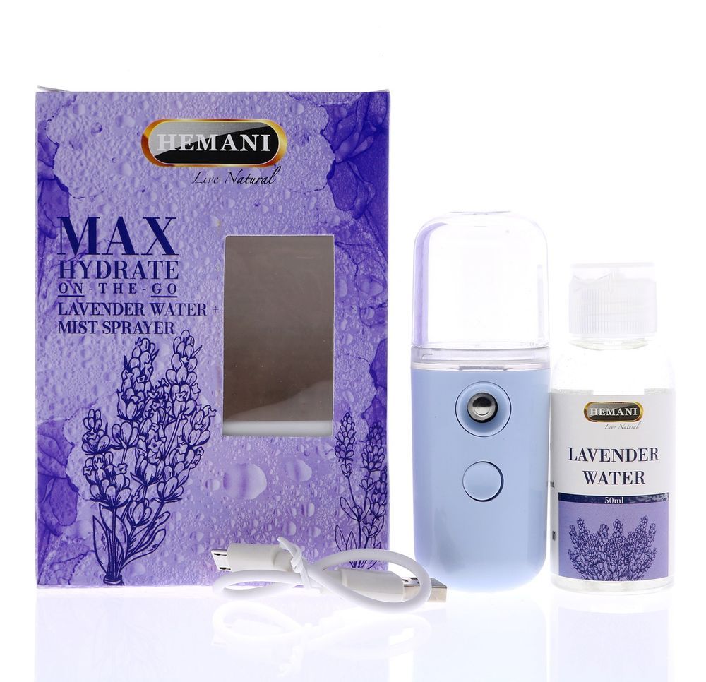 HEMANI Lavender Water Max Hydrate Rechargeable Mist Spray 50mL