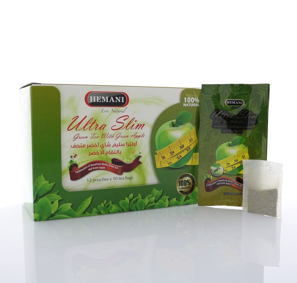 HEMANI Ultra Slim Tea Green Apple 30 Tea Bags