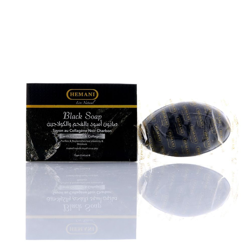 HEMANI Black Soap Charcoal & Collagen 75g