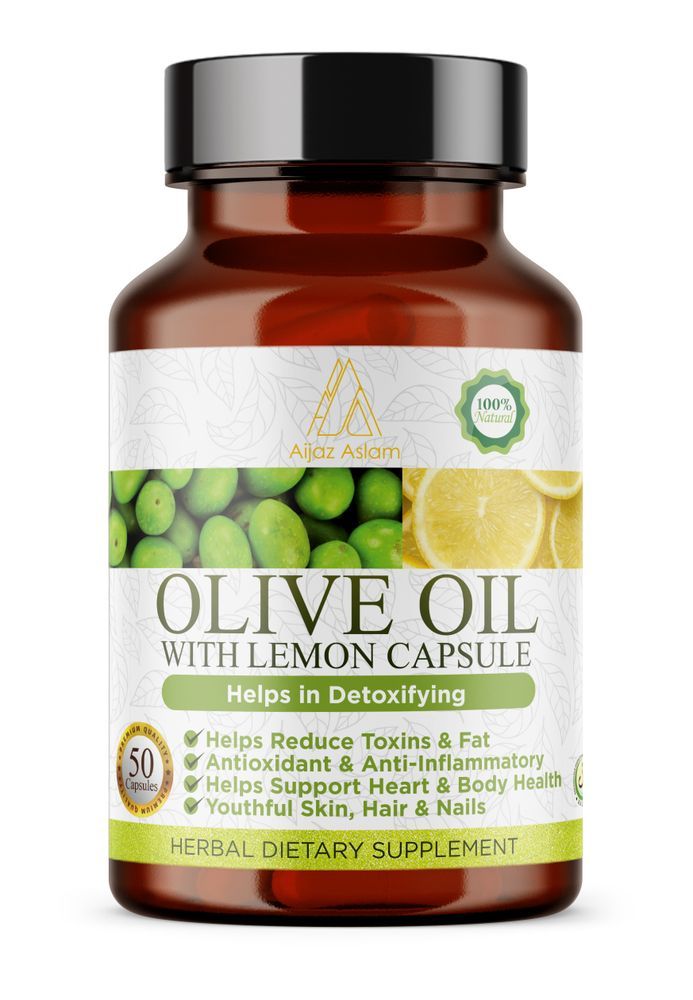 AIJAZ ASLAM Olive Oil with Lemon Capsules - 50 Count