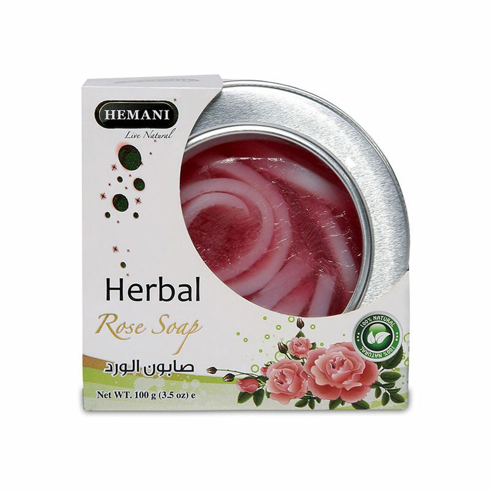 HEMANI Herbal Transparent Round Soap Rose 100g