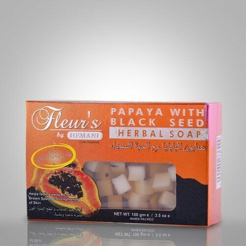 HEMANI Papaya with Black Sesame Seed Herbal Soap Halal 100g