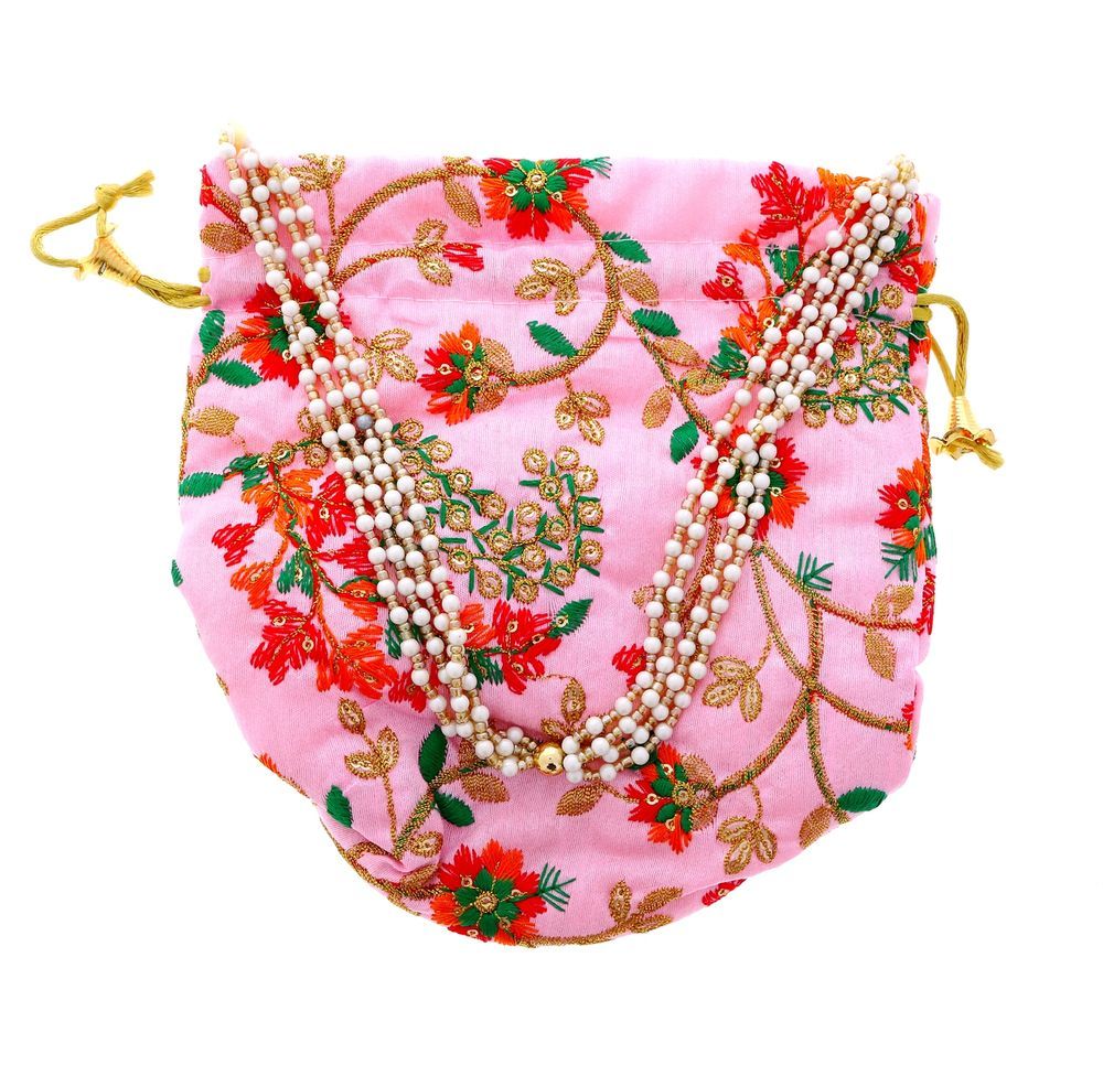 GENERIC CG Potli Purse Pink Red Design