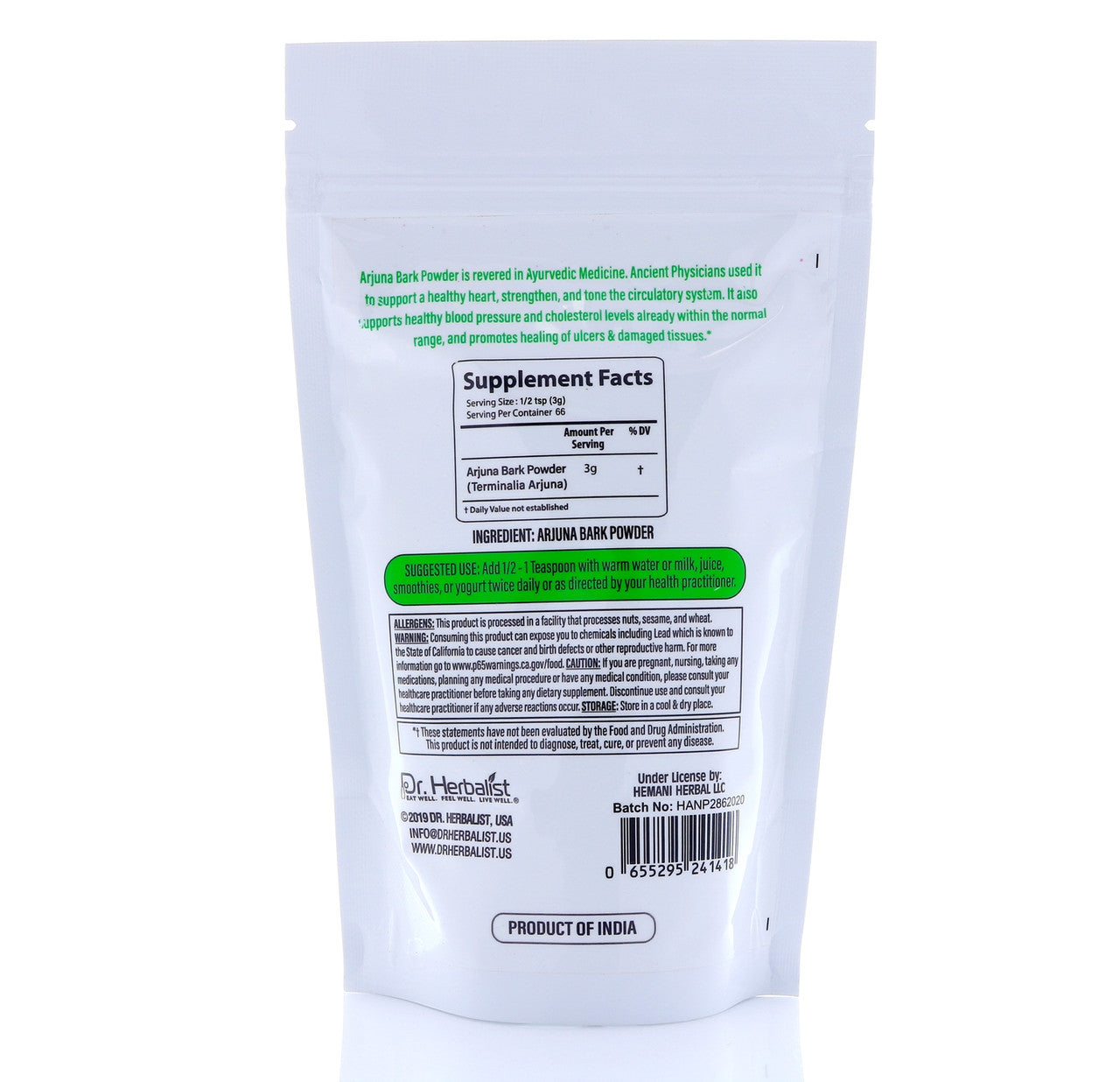 DR. HERBALIST Arjuna Powder 200g