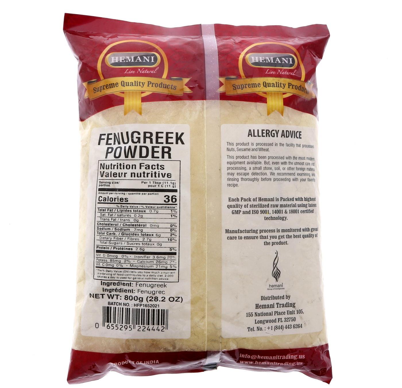 HEMANI Fenugreek Powder 800g