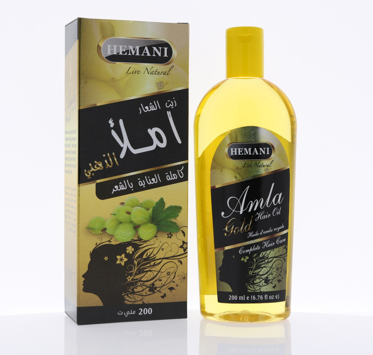 HEMANI Amla Hair Oil Golden 200mL Box