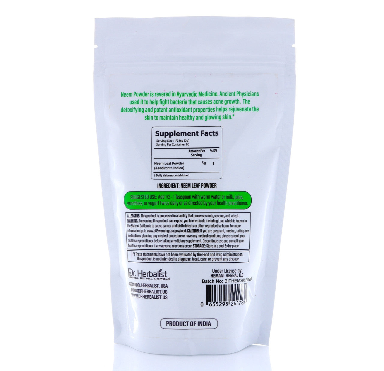 DR. HERBALIST Neem Powder 200g